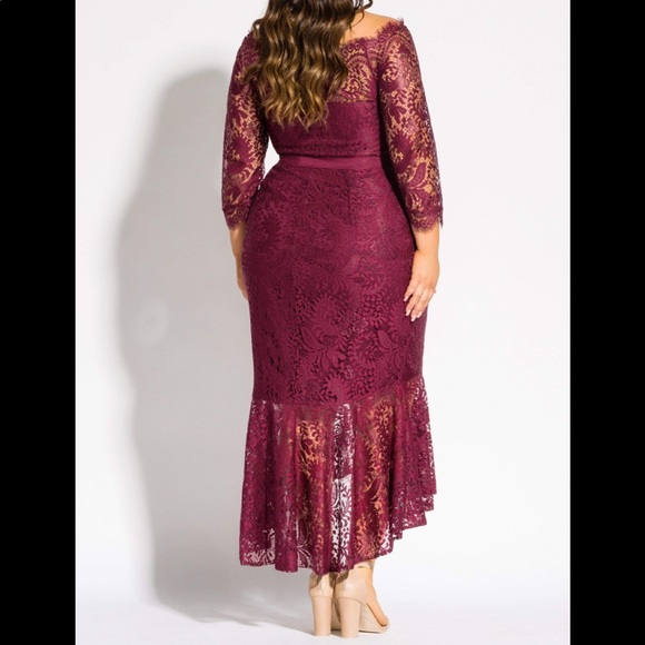 City Chic Estella Maxi Dress -Ruby - Picture 2 of 3